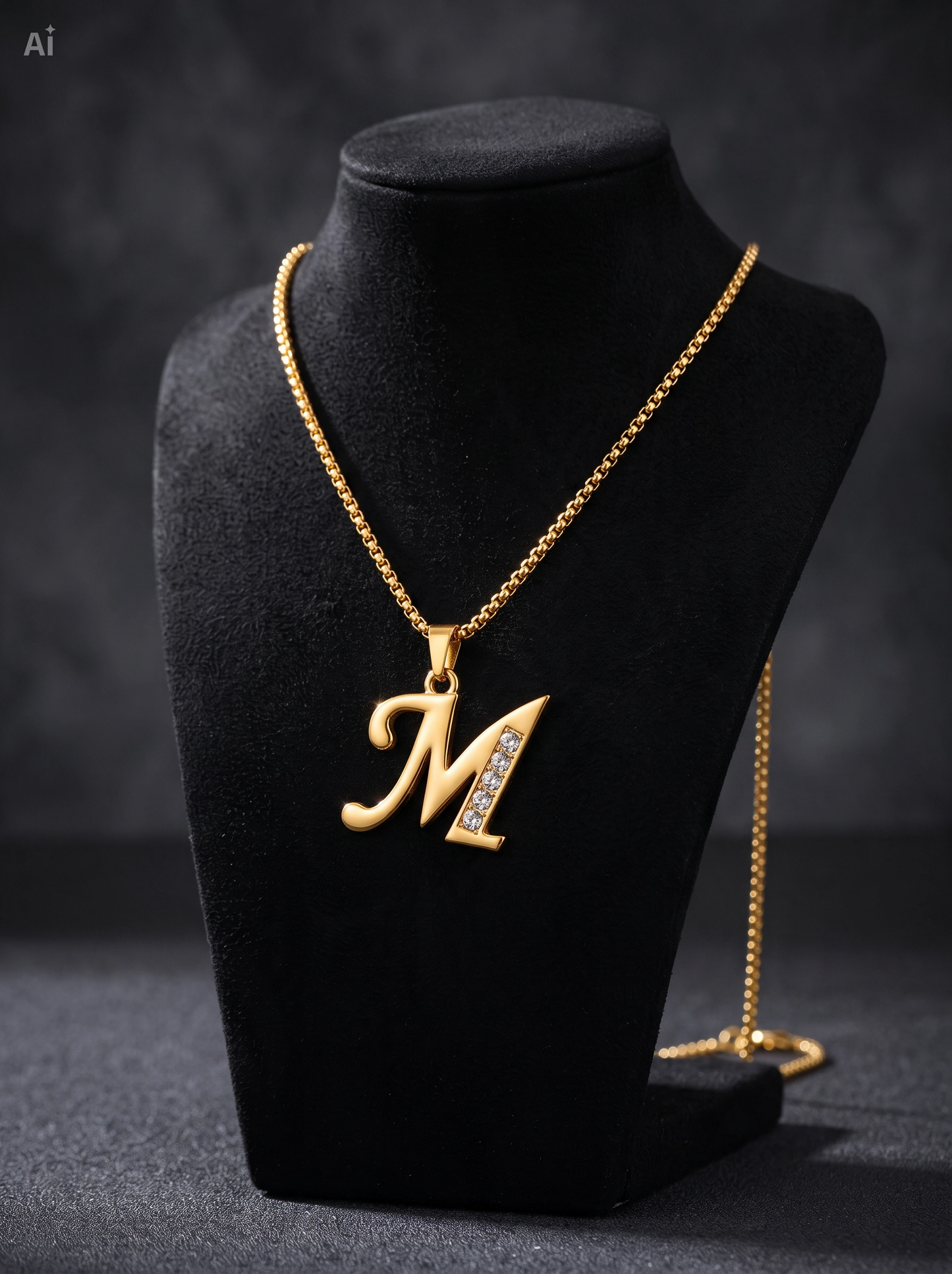Gouden Initiaal Schakelketting - Letter M ✨