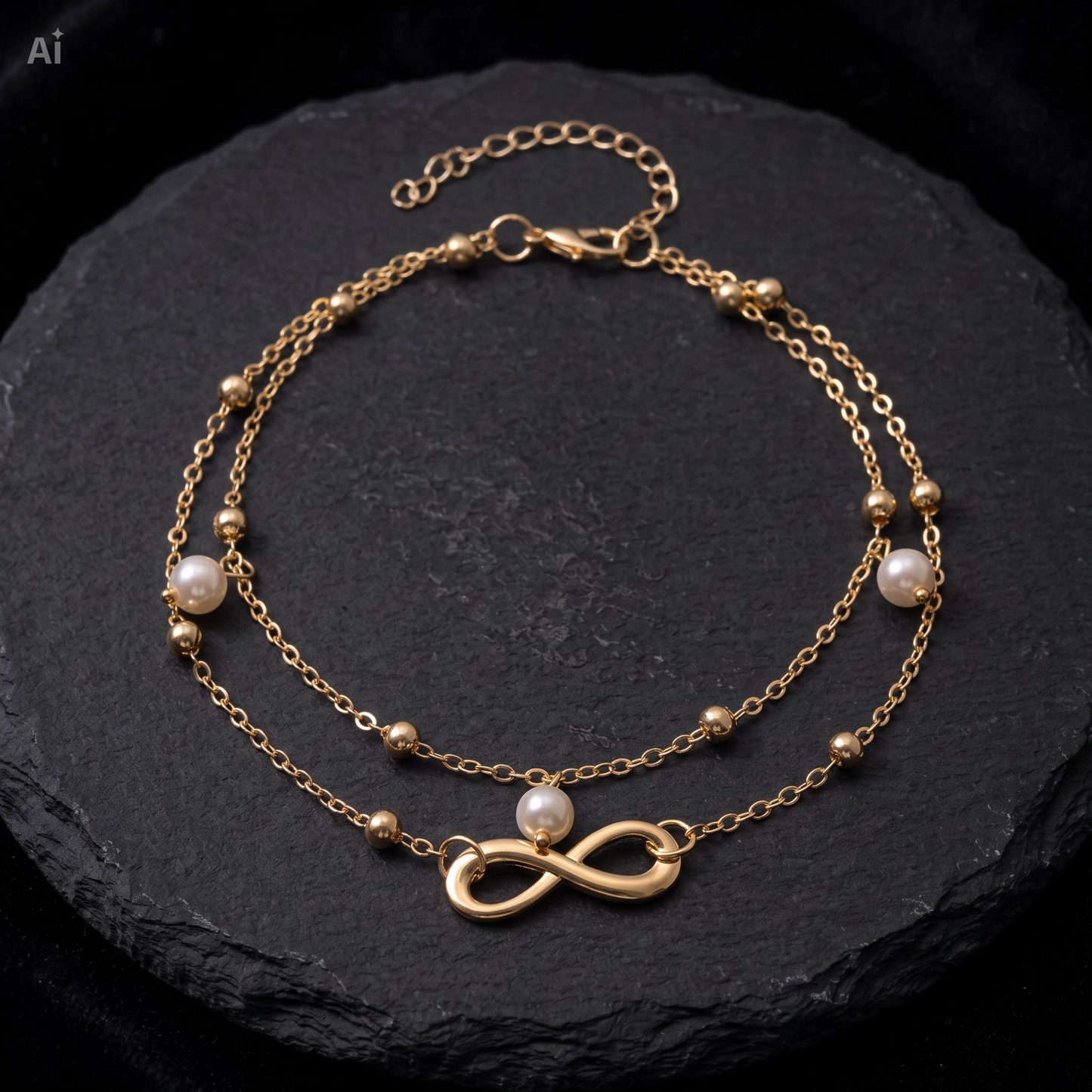 Gouden Infinity Enkelbandje ✨ (14K Goudlook)