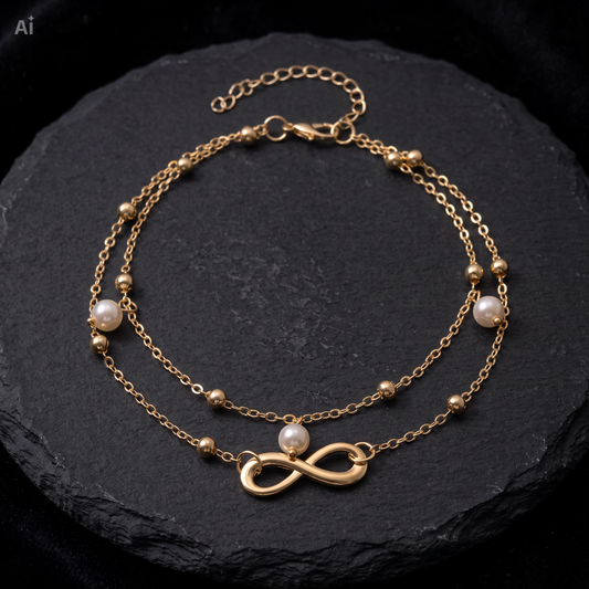 Gouden Infinity Enkelbandje ✨ (14K Goudlook)