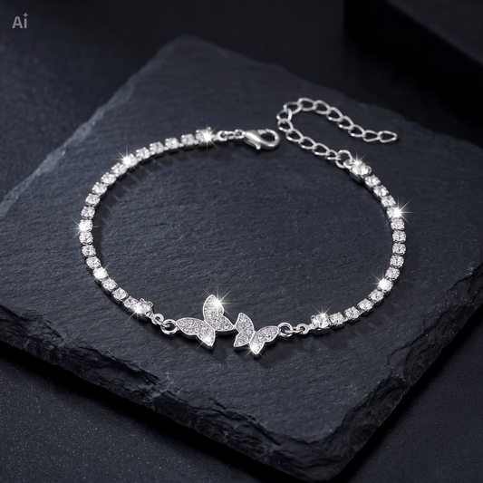 Zilveren Vlinder Tennisarmband ✨ (Luxe Zirconia Look)