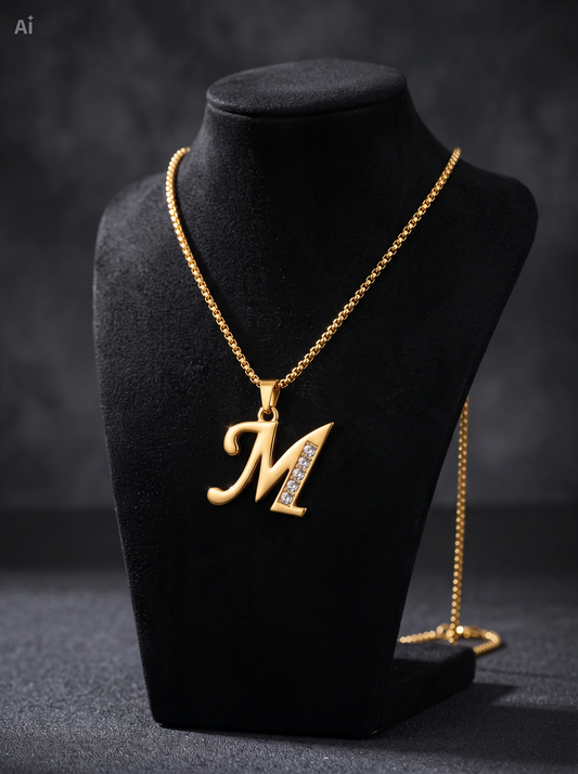 Gouden Initiaal Schakelketting - Letter M ✨