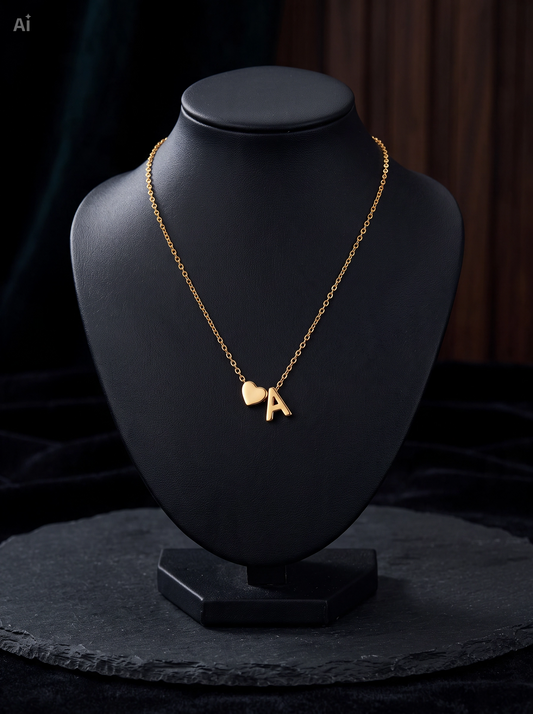 Gouden Initiaal Hartjesketting - Letter A ✨ (14K Goudlook)
